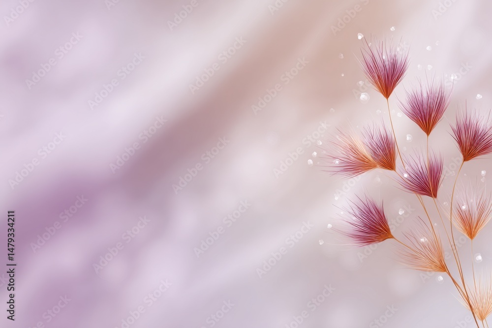 Poster light-colored background with barely visible decorative motifs, soft blur edges and smooth balance f