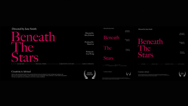 Cinematic Film Title Card, Movie Poster Typography Overlay 69 | Fully Modular Editable Layouts & Easy Text Animator Control to Create Custom Text Animations Without KeyFrames 