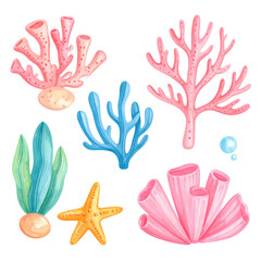 Vector illustration showing a set of different tree designs