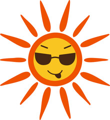 Fototapeta premium Cute Sun PNG – Adorable Smiling Sun Illustration with Transparent Background, Happy Sun Icon for Designs