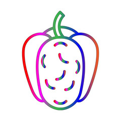 Bell pepper line gradient icon