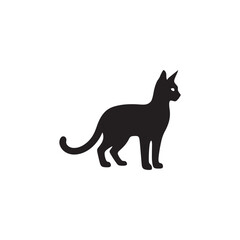 Elegant Savannah Cat Silhouette Vector Design – Exotic Hybrid Feline Outline Illustration Featuring Graceful Posture, Spotted Coat Detail, and Sleek Form for Artistic, Decorative, and Branding Use.
