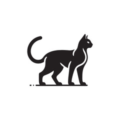 Elegant Savannah Cat Silhouette Vector Design – Exotic Hybrid Feline Outline Illustration Featuring Graceful Posture, Spotted Coat Detail, and Sleek Form for Artistic, Decorative, and Branding Use.
