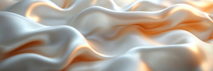 Elegant Light Beige Grainy Gradient with Vanilla Blurry Cosmetics and Silk Drapery Background