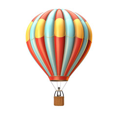 Fototapeta premium Hot Air Balloon Floating Isolated on Transparent Background