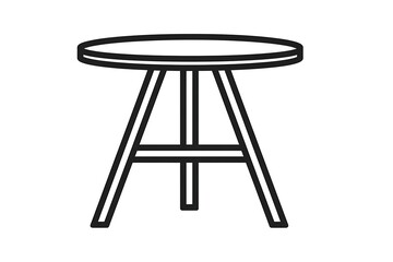 A Simple, Elegant Round Side Table Design Illustration