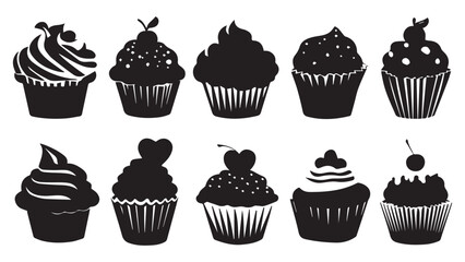 Cupcake Silhouettes Clipart