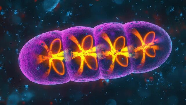 Microscopic view of vibrant mitochondria, cellular powerhouse, energy production