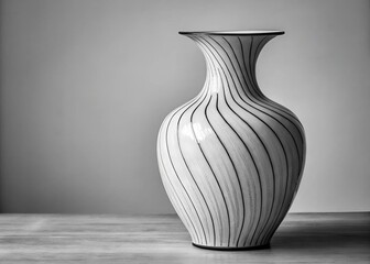 A large vase elegantly placed on a wooden table, showcasing its design against a natural backdrop	