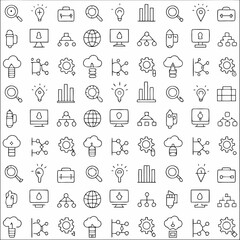 Vector Doodle Business and Finance Icons Set with Web Mobile and Media Symbols




