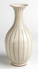 A large vase elegantly placed on a wooden table, showcasing its design against a natural backdrop	