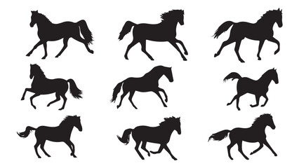 Galloping Horse Silhouettes