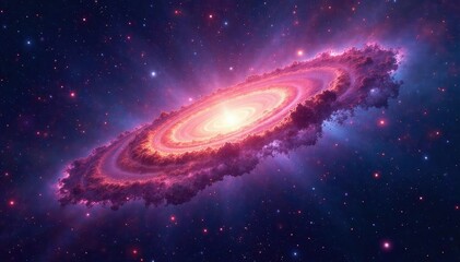 Naklejka premium Stunning nebula in a distant galaxy, vibrant colors and cosmic dust , starfield, wonder, galactic