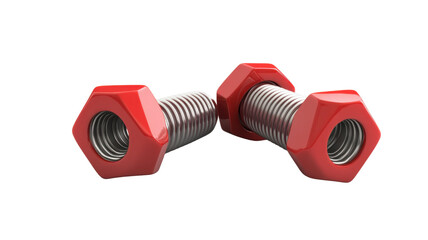 Bolt and Nut Isolated on White Background &ndash; Fastening Hardware, Mechanical Parts, and Industrial Tools