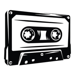 Vintage Audio Cassette Tape Graphic Design Illustration