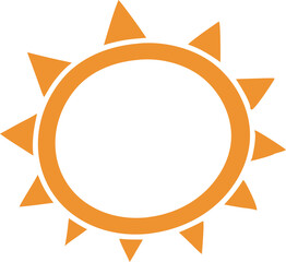 Yellow Sun Icon PNG – Bright Sun Symbol with Transparent Background, Sunny Day Icon for Designs