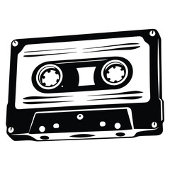 Vintage Audio Cassette Tape Retro Music Technology Design Graphic