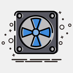 Icon cooling fan. Computer components elements. Icon in MBE style.