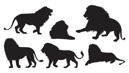 Lion Silhouettes Vector Images