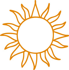 Yellow Sun Icon PNG – Bright Sun Symbol with Transparent Background, Sunny Day Icon for Designs