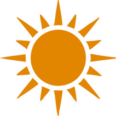 Yellow Sun Icon PNG – Bright Sun Symbol with Transparent Background, Sunny Day Icon for Designs