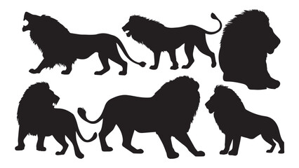 Lion Silhouettes Vector Art
