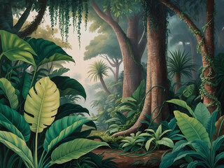 Lush Tropical Rainforest illustration