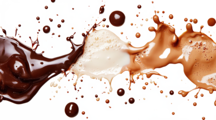 Chocolate and Milk Splashes Abstract Art