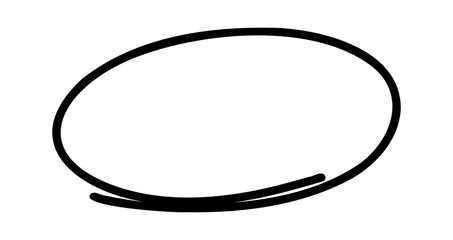 Doodle oval frame. Hand drawn circle pencil sketch. Vector scribble round border