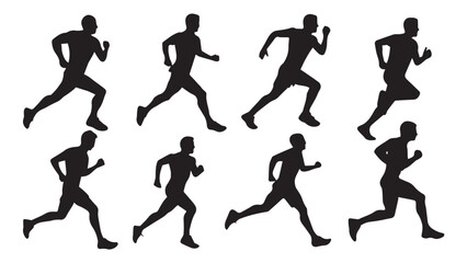 Running Silhouettes 8 Poses