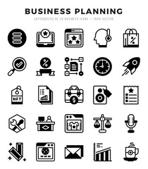 Business Planning Lineal Filled icons collection. Lineal Filled icons pack. Vector illustration