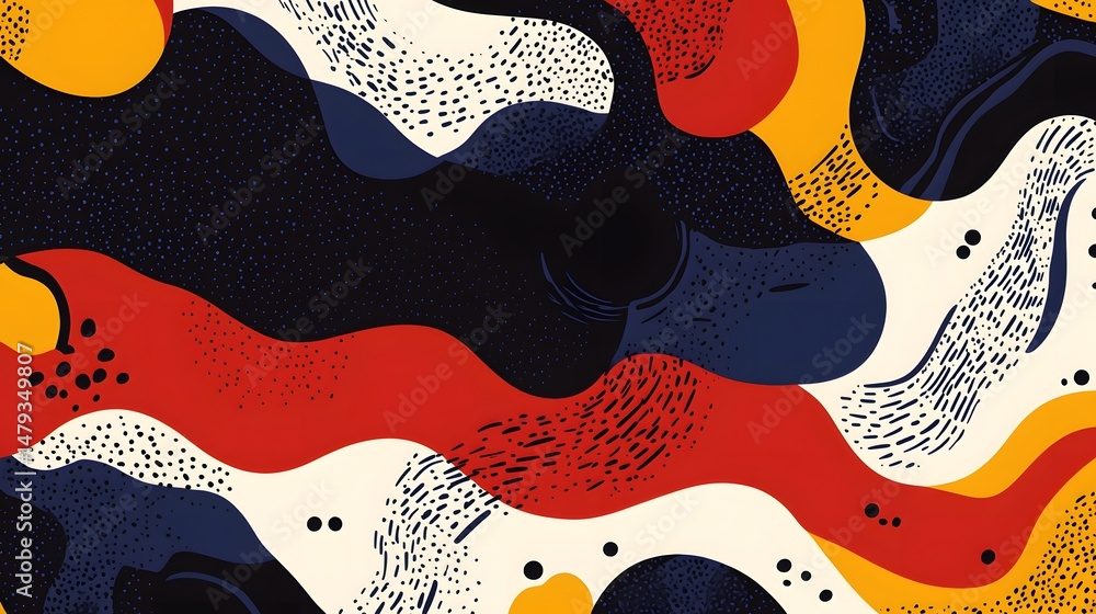 Aufkleber abstract design with flowing shapes and textured patterns.