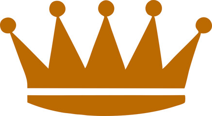 Crown Icon PNG – Royal Symbol with Transparent Background, Elegant Crown Illustration for Design and Decoration