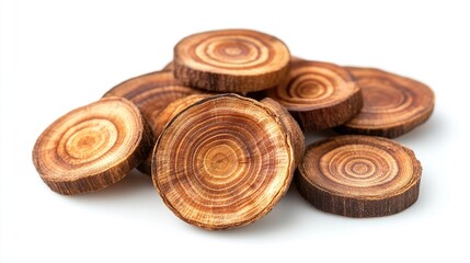 Pile of circular wooden slices