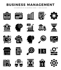 Business Management Glyph icons. Vector Glyph illustration.