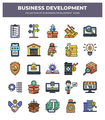 Obraz premium Collection of 25 Business Development Icons: Boost Your Business Growth Strategy