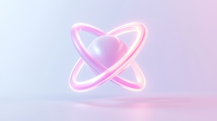 Abstract, glowing orb, rings