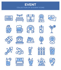 Event Icons Collection. 25 Essential Icons for Parties and Celebrations