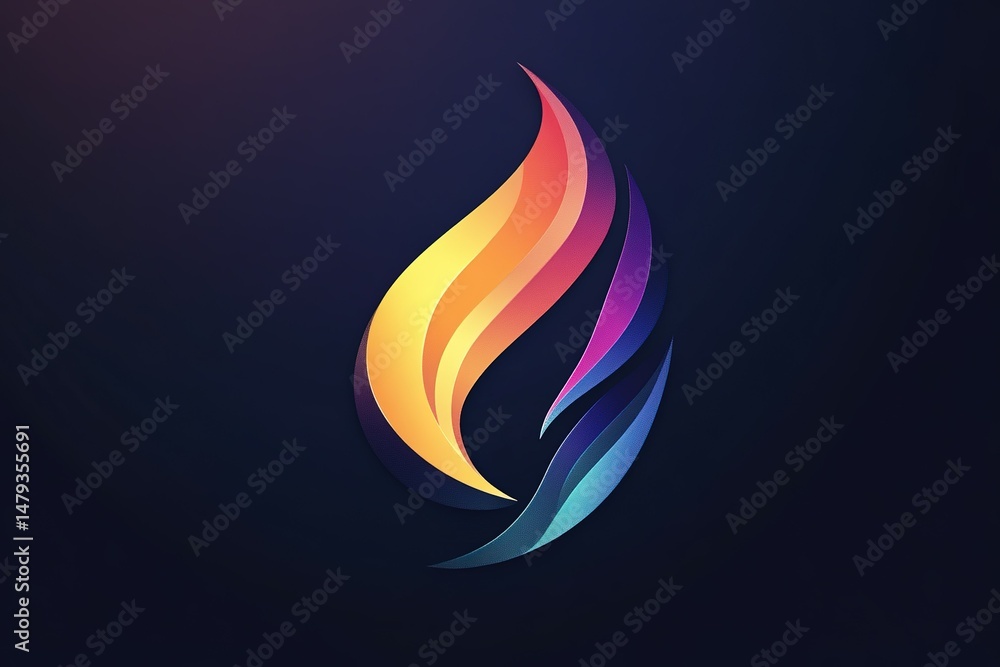 Poster tech startup logo with a sleek, innovative look and gradient color scheme