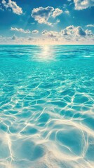 Tranquil Tropical Waters Sparkling with Sunlight Reflections