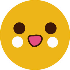 Smiley Emoji PNG – Happy Face Icon with Transparent Background, Joyful Expression Illustration
