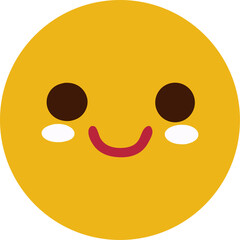 Smiley Emoji PNG – Happy Face Icon with Transparent Background, Joyful Expression Illustration