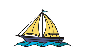 Sailboat twilight journey scene art