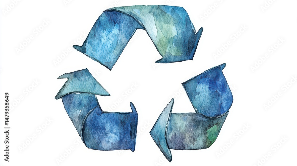 Poster closed-loop recycling system with arrows representing circular resource use and sustainability : cir