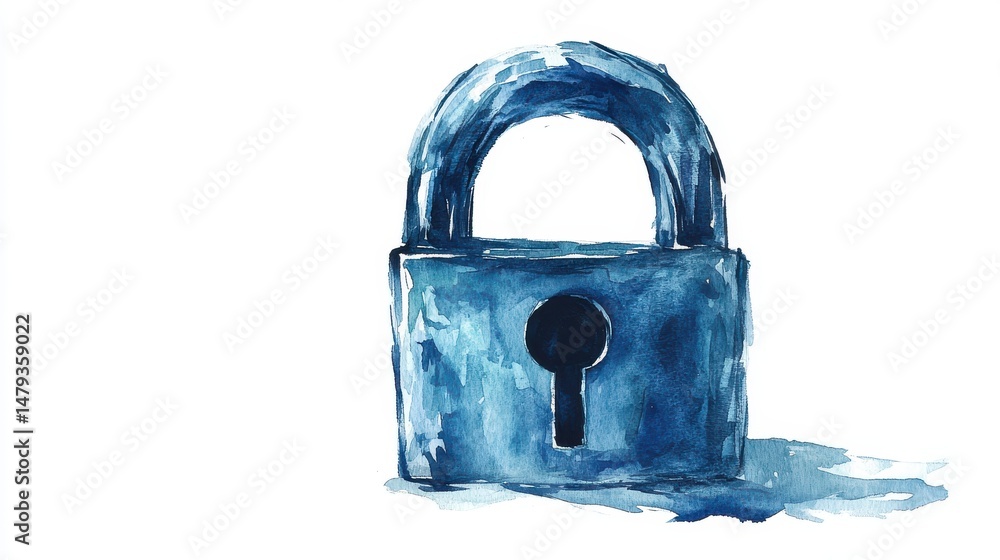 Poster identity protection concept with face lock symbolizing privacy safeguards and secure access : cybers