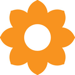 Flower Icon Design PNG – Elegant Floral Symbol with Transparent Background, Simple Flower Illustration