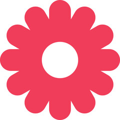 Flower Icon Design PNG – Elegant Floral Symbol with Transparent Background, Simple Flower Illustration