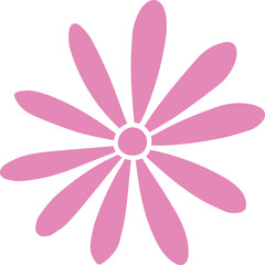 Flower Icon Design PNG – Elegant Floral Symbol with Transparent Background, Simple Flower Illustration