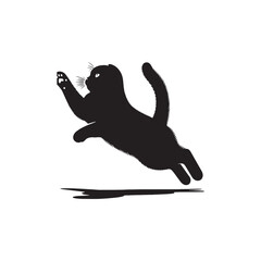 Charming Scottish Fold Cat Silhouette Vector Illustration – Adorable Feline with Distinctive Folded Ears, Perfect for Pet Logos, Wall Art, T-shirt Designs, and Animal-Themed Creative Projects
