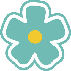 Flower Icon Design PNG – Elegant Floral Symbol with Transparent Background, Simple Flower Illustration